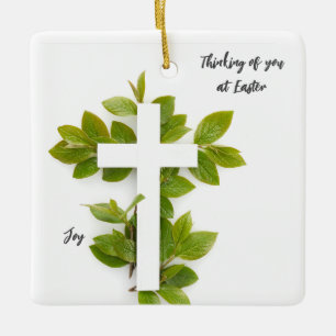 Thinking of you at Easter editable text Ceramic Ornament