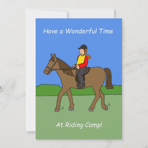 Thinking of You at Horse Riding Camp Thank You Card