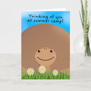 Thinking of You at Summer Camp Turtle Holiday Card