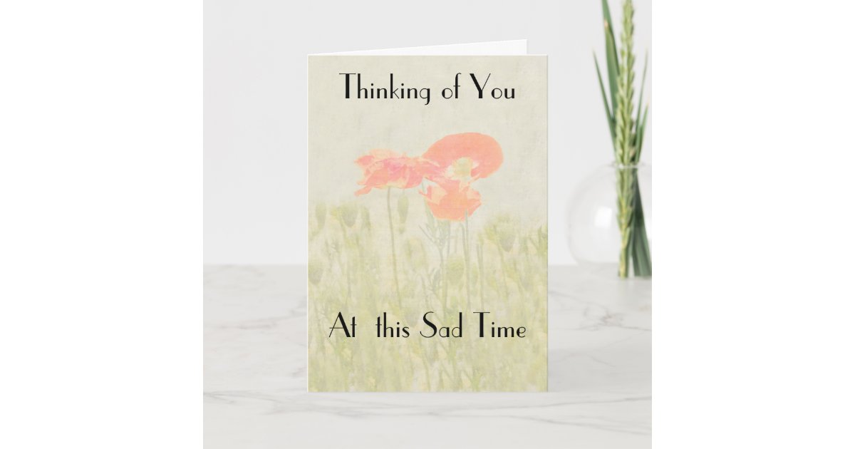 THINKING OF YOU AT THIS SAD TIME GREETING CARD | Zazzle.com