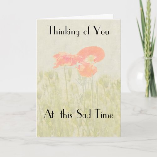 THINKING OF YOU AT THIS SAD TIME GREETING CARD