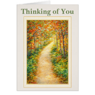 Thinking of You Autumn Forest Path Cards