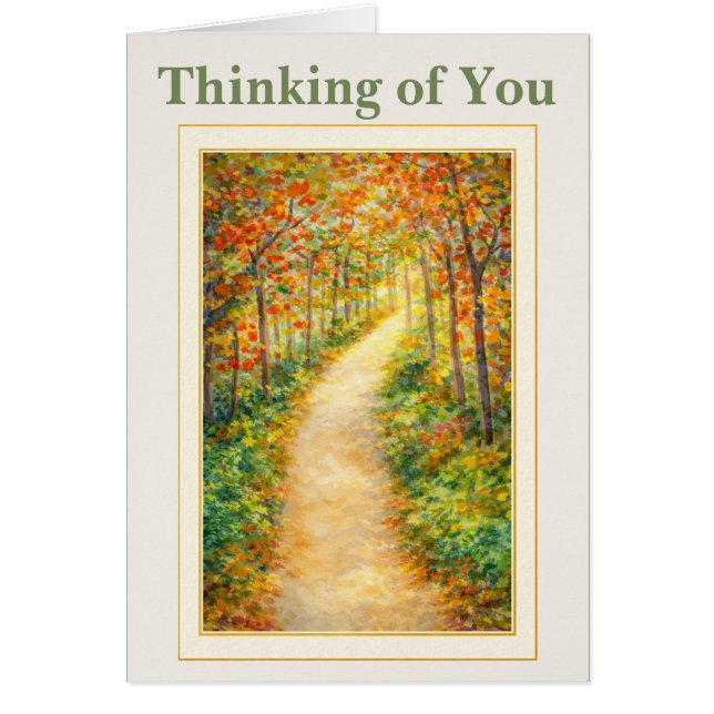 Thinking of You Autumn Forest Path Cards (Front)