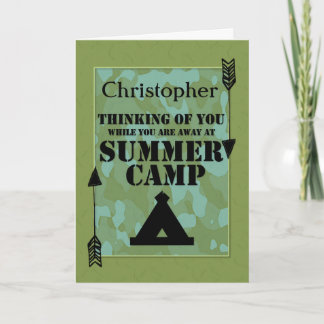 Thinking of You Away at Summer Camp Custom Name Card