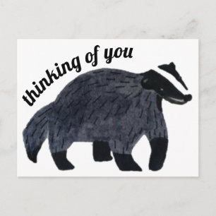 Thinking of You Badger Postcard