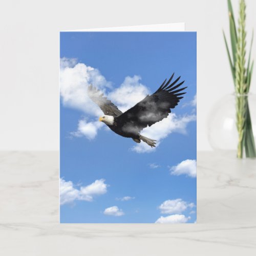 Thinking of You Bald Eagle In Clouds Card
