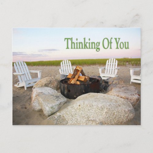 Thinking Of You Beach Campfire Postcard