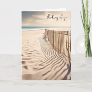 Thinking of You Beach Fence In Sand Card