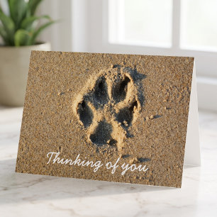 Thinking of You Beach Sand Simple Pet Dog Sympathy Card