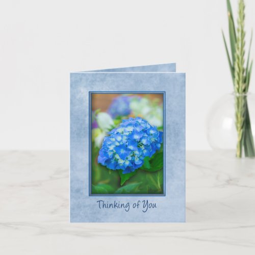 Thinking of You  Beautiful Blue Hydrangea in 3D Card