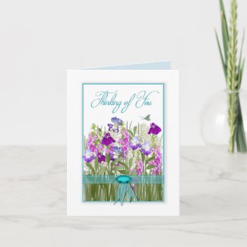 Thinking Of You   Beautiful Flowers From Gardens Card by TrudyWilkerson at Zazzle