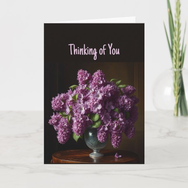 Thinking of You Beautiful Lilac Sprays of Flowers Card (Front)