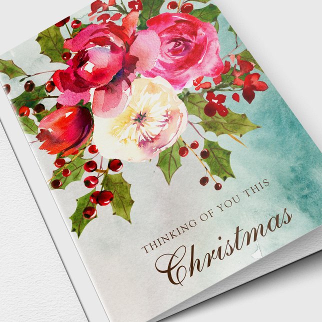 Thinking Of You Bereavement Sympathy Holiday Card (Thinking Of You This Christmas, condolence sympathy card.)