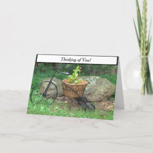 Thinking of You Bicycle Pink Flowers Card