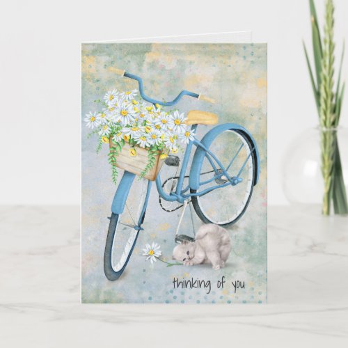 thinking of you bike with cat card