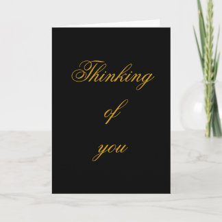 Thinking of you , black and gold elegant card
