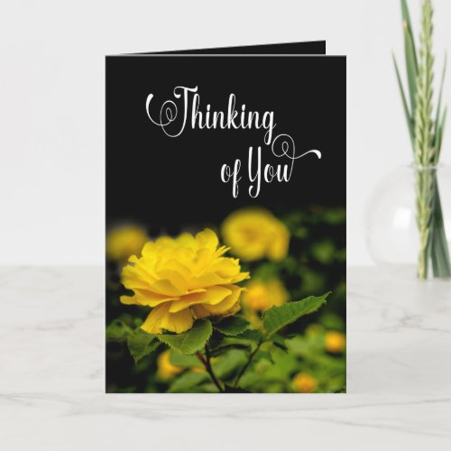 Thinking of You Blank Yellow Rose in Garden Card
