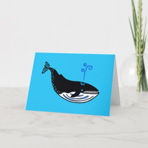 Thinking of you _ Blue WHALES _ Endangered animal Note Card