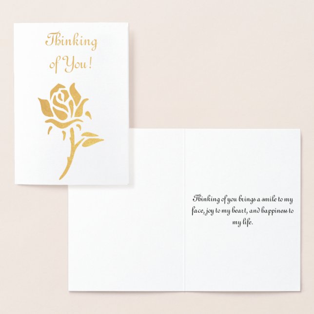 Thinking of You - Bold Gold Rose Foil Card (Display)