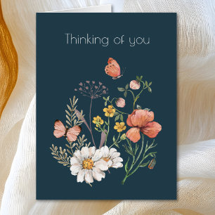 Thinking of You Botanical Wildflower Flower Boho Card