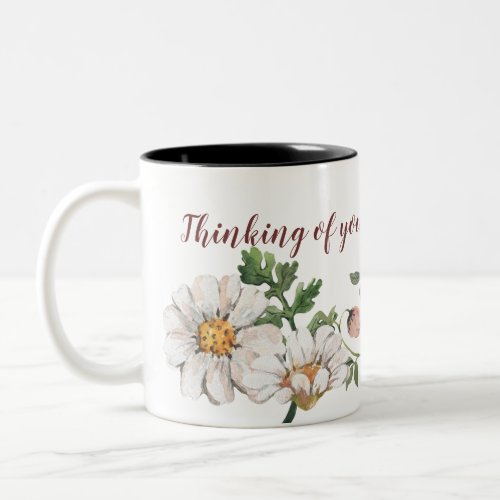 Thinking of You Botanical Wildflower Flower Boho Two_Tone Coffee Mug