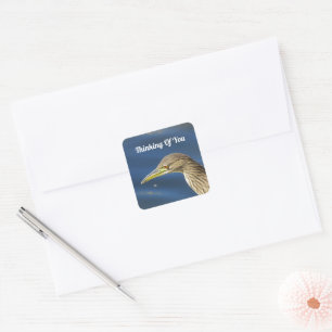 Thinking Of You Brown Bird Long Distance Friends Square Sticker