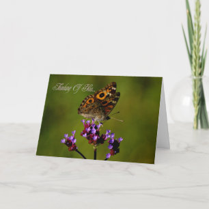 Thinking Of You. Butterfly Condolences Sympathy Card