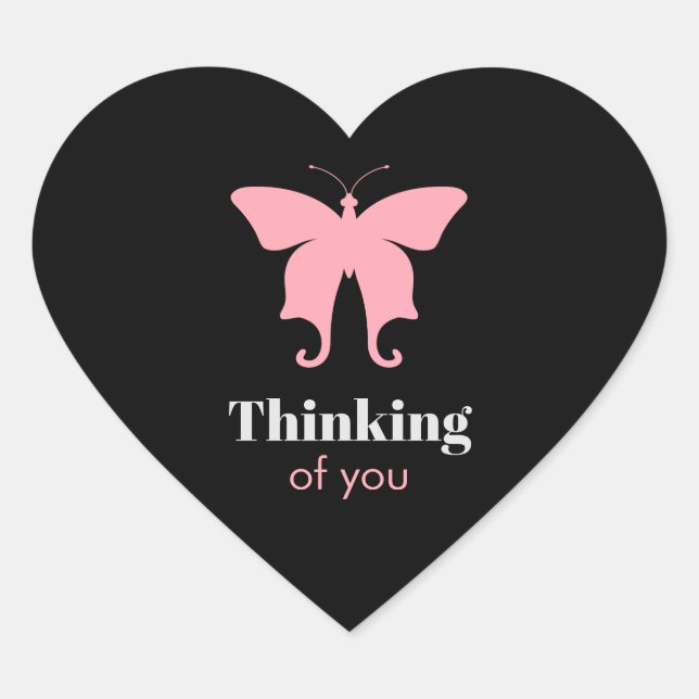 Thinking of you butterfly heart sticker (Front)