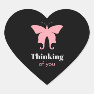 Thinking of you butterfly heart sticker