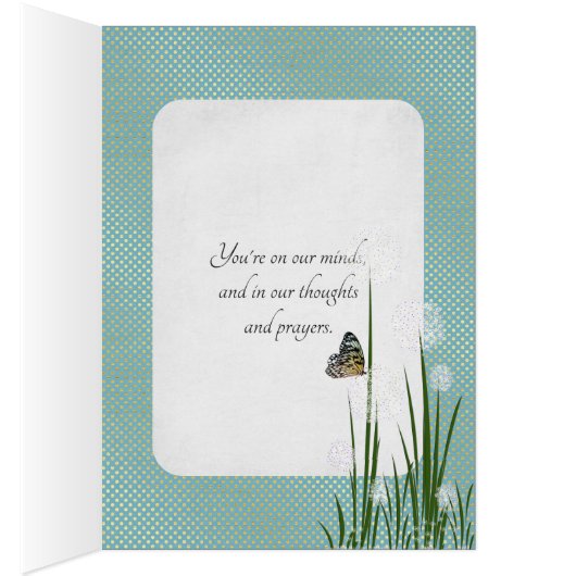 thinking of you butterfly on puff flower (Inside (Right))