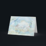 Thinking Of You Card<br><div class="desc">A beautifully simple card in shades of blue to let someone know they are being thought of. The inside verse reads "Thinking of you and hugging you with my prayers"</div>