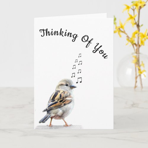 Thinking of You Card Cute Bird