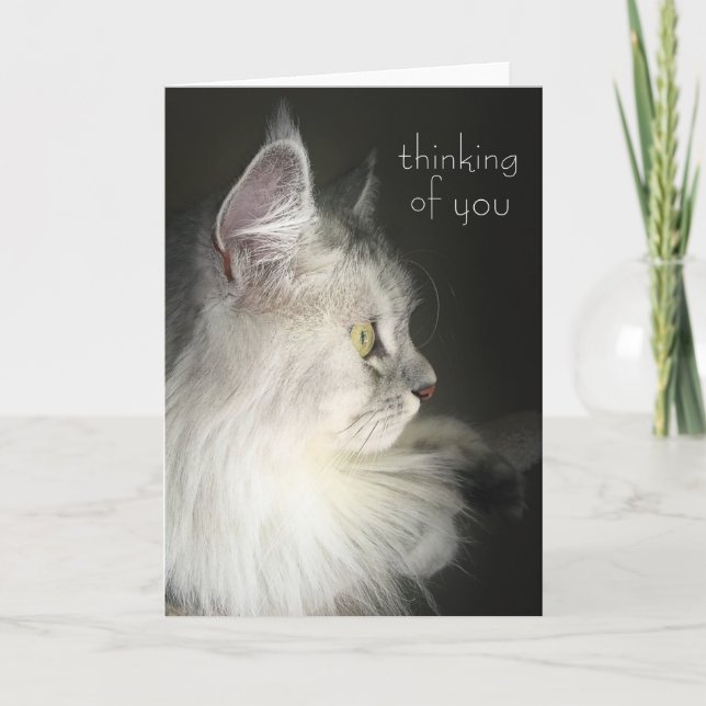 Thinking of You Card Featuring Siberian Cat (Front)