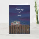 Thinking of you card, Rat by fence at dusk Card