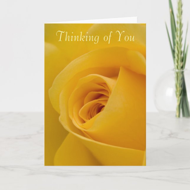 Thinking of you Card - Yellow Rose Flower (Front)