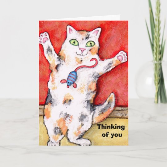 Thinking of You Cat Greeting Card | Zazzle.com