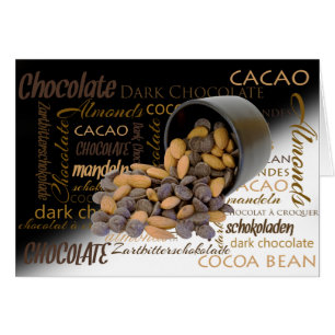 Thinking of You Chocolate Bits Almonds Word Cloud Cards
