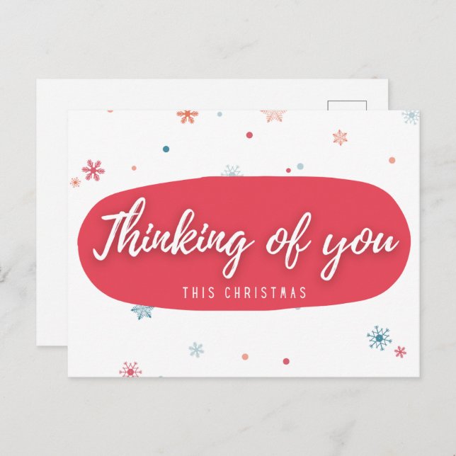 Thinking Of You Christmas Postcard (Front/Back)