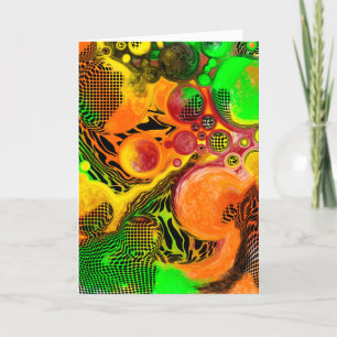 Thinking of You Colorful Abstract Fluid Art Card