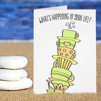 Thinking of You Colorful Cup Stack Greeting Card