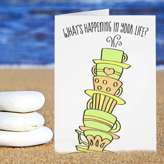 Thinking of You Colorful Cup Stack Greeting Card (Creator Uploaded)