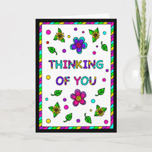 Thinking of You Coloring Page Inside Card