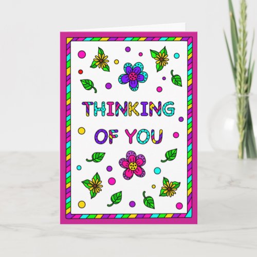 Thinking of You  Coloring Page Inside     Card