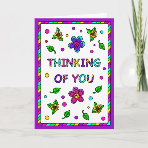 Thinking of You  Coloring Page Inside   Card