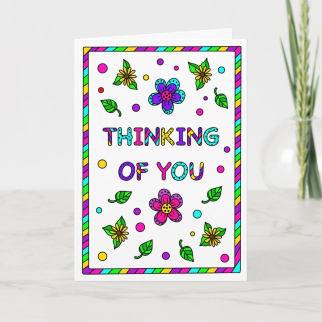 Thinking of You | Coloring Page Inside Card (Front)