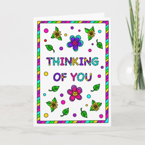 Thinking of You  Coloring Page Inside Card