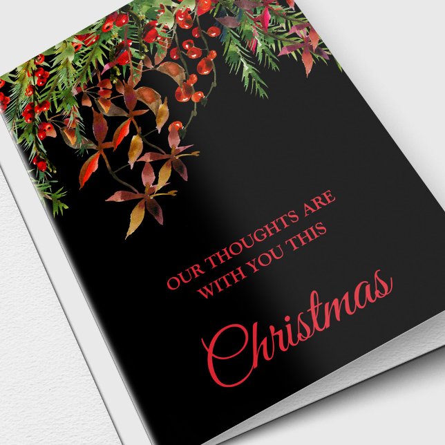 Thinking of You Condolence Sympathy Christmas Holiday Card (Thinking of you, remembrance Christmas Card)