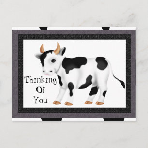 Thinking of you cow postcard