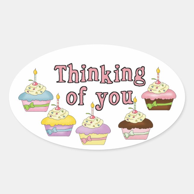 Thinking of You Cupcake Sticker (Front)