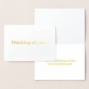 Thinking of you… (customizable message) foil card